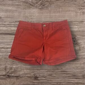 American Eagle Red Midi Stretch Cotton Blend Shorts Women's Size 4